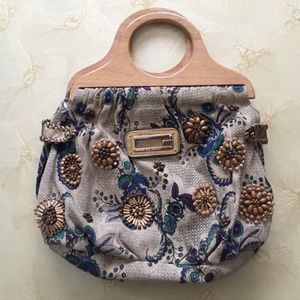 Guess Women Handbag Wooden Handle